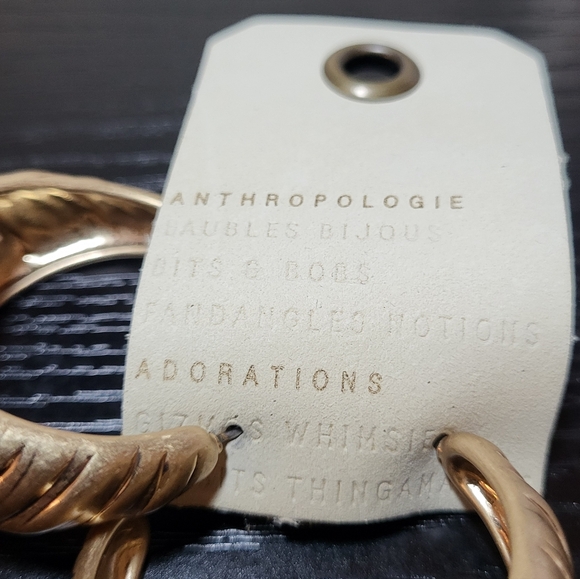 Anthropologie Large Gold Tone Seashell Huggie Stud‎ Earrings 1.5" Long NWT - Picture 5 of 7